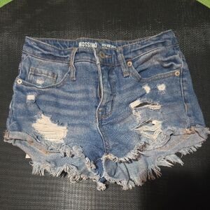 Mossimo Supply Co. Women's Ripped Blue Jean Shorts 00/24
